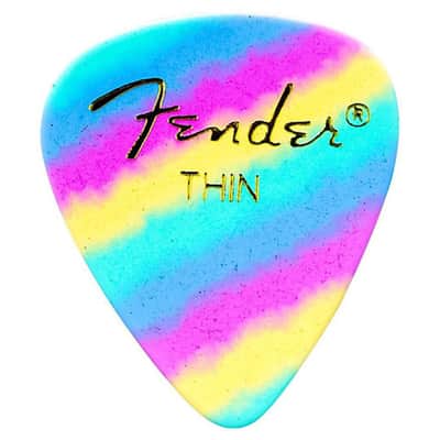 Fender 351 Premium Celluloid Guitar Picks - THIN, RAINBOW - 12-Pack (1 Dozen) imagen 5