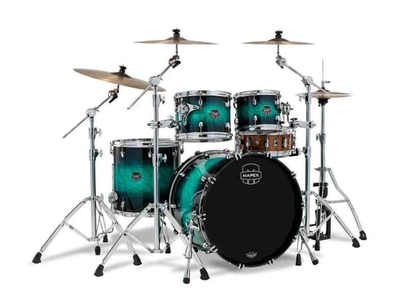 ~NEW~ Mapex SR529XUZXT Saturn VI Rock 4-Piece 10/12/16/22 Drum Kit Set in Marine Teal Burst Gloss Lacquer image 1