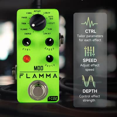 FLAMMA FC05 Mini Modulation Pedal with Chorus Flanger Tremolo Phaser Vibrato Rotary Liquid Autowah Stutter Ring LowBit image 3