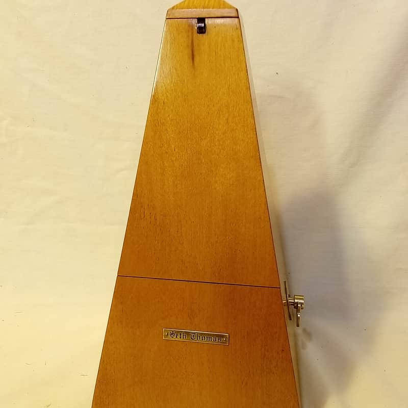 Fully Restored Vintage Seth Thomas Metronome No 10 Mid 1970s Birdseye Golden Maple, Serviced, Solid Brass Trim image 1