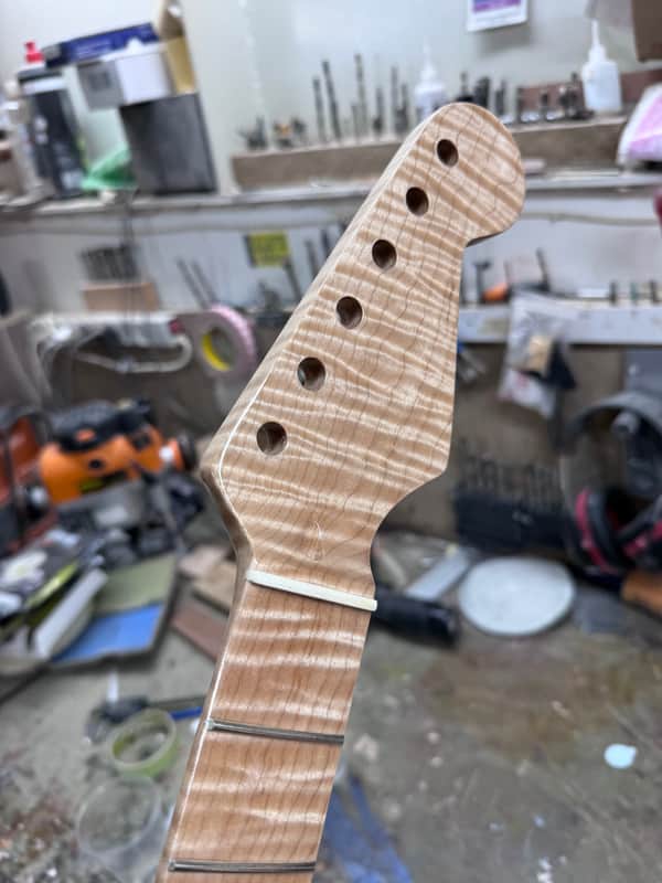 5A Flamed maple S neck - One Piece image 1