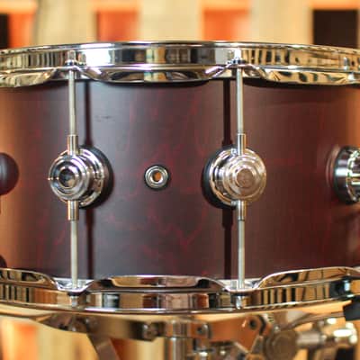 DW 6.5x14 Collector's Maple VLT Deep Cherry Satin Oil Snare Drum - SO#1318344 image 3