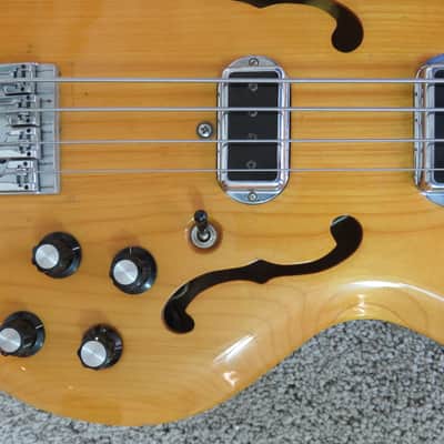 Vintage 1970s Acoustic Bartell Lancer Bass Guitar Natural Version Of The "Black Widow" Rare Fretless image 4