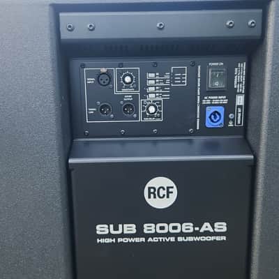 RCF SUB-8006-AS Dual 18" Active Subwoofer with protective case and 4 caster locking wheels image 4