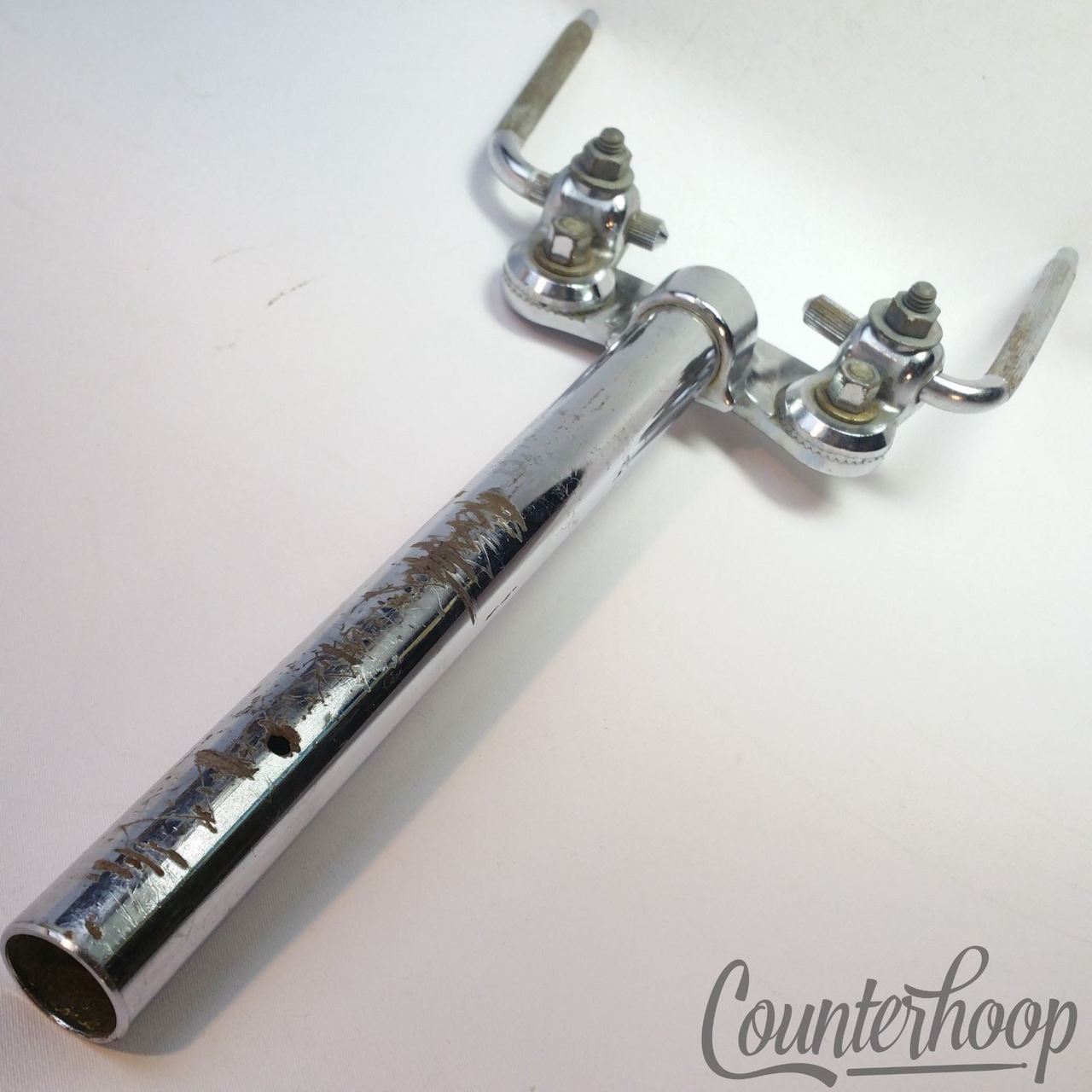 Ludwig Double Tom Drum Mount Post Vintage 70s Chrome L-Arm Holder Super Classic — main photograph