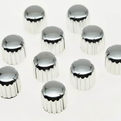 10 Piece Silver Guitar Amplifier AMP Knurled Knobs Pointers image 1