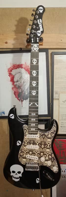 rockjam Strat style 2026 - Black with custom vinyl wrap image 1