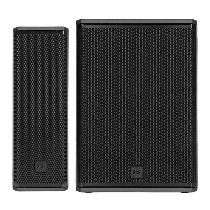 RCF NXL 14-A Compact Active Column Speaker Black w SUB15-AX 15" Subwoofer image 1