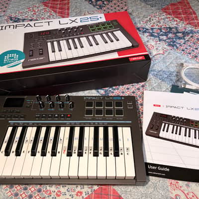 Nektar Impact LX25+ USB MIDI Keyboard Controller 2016 - 2021 - Black with box and software image 1