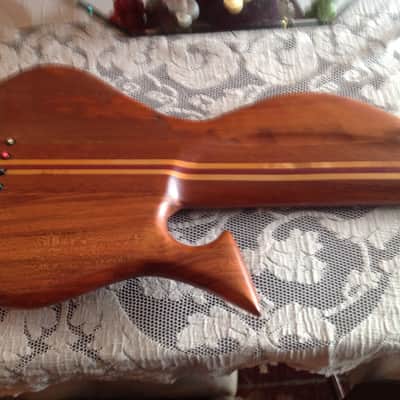 Wishbass Fretless Handmade 2010 Natural Cherry Left Handed image 2