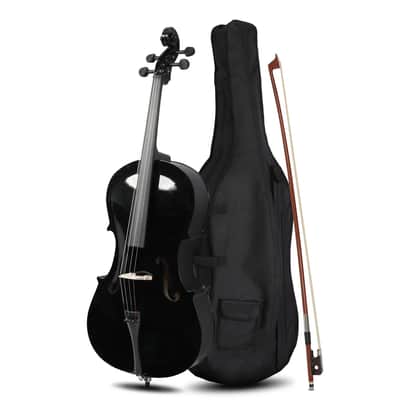 Cxxss High Quality Cello 4/4 Full Size Black BassWood +Bag+Bow+Rosin+Bridge image 4
