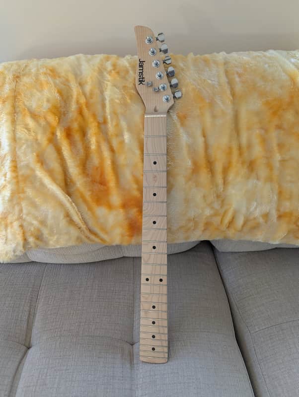 Left Handed Jamstik Strat Style Neck w/ Locking Tuners - 25.5" scale, 14" radius - FREE shipping image 1