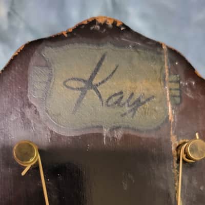 Vintage RARE 1956 Kay Model K32 Sunburst Super Grand Archtop Neck Reset Pro Setup New Strings Softshell Case image 9