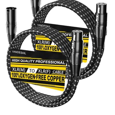 XLR Cable, 10 ft 2 Pack Microphone Cable, XLR Male to Female Balanced Microphone Cord 3 pin, 10 ft Short mic Cable XLR Cables 10 ft image 1