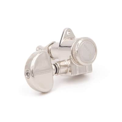 Kluson 3x3 Revolution E-Mount 90deg 20:1 ratio Locking Tuners, Nickel image 4