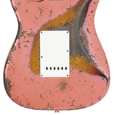 Fender Custom Shop '65 Stratocaster Super Heavy Relic Tahitian Coral Over Sunburst image 6