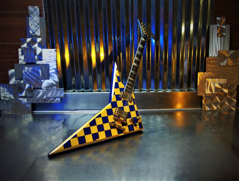 Robin Wedge 1987 Custom.  One of a kind.  Blue Yellow Checkerboard finish. Plays great. Rare. Cool+ image 1