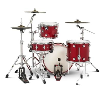 FREE TOM REBATE! - DW DWe 4pc Complete Electronic/Acoustic Drum Set w/Roland V51 Black Cherry Metallic image 2