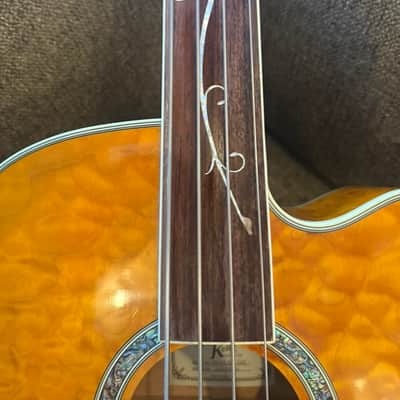 Michael Kelly Dragonfly Fretless Acoustic Bass 4 String with Fishman Electronics Blond Quilted image 10