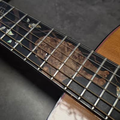 Taylor Custom Shop Stephen King Signed Cujo 14 AAA 400 Year Old Flame Walnut Grand Auditorium USA 1997 American Presentation Acoustic Guitar image 6