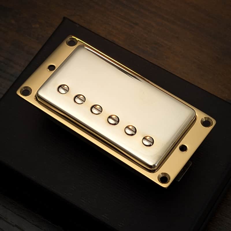 Ramme Mounting Ring For Humbucker Pickup WITH COVER (Stainless Steel Gold) image 1