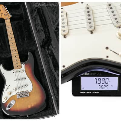 1974 Fender Stratocaster Left-Handed in Sunburst. RH conversion. 7.9lbs image 6