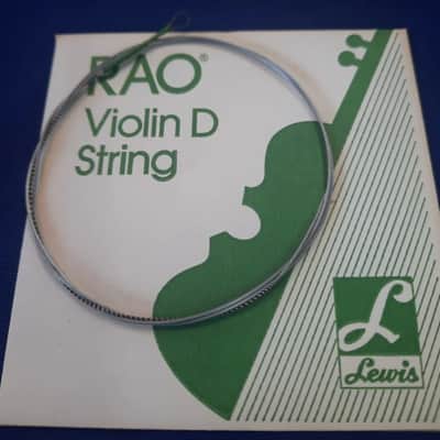 1 RAO Violin "D" STRING, Aluminum Wound  Loop end WM LEWIS &SON Lincolnwood ILL. Vtg Rare  1970's image 1