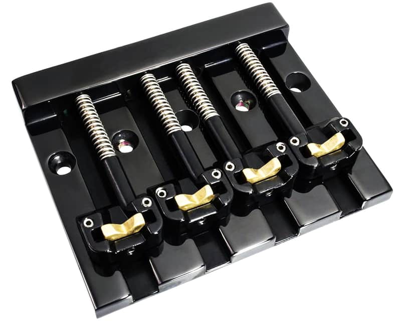 Hipshot 5K400B KickAss Bass Bridge 4-String 5-Hole Retrofits Badass Bass - BLACK image 1