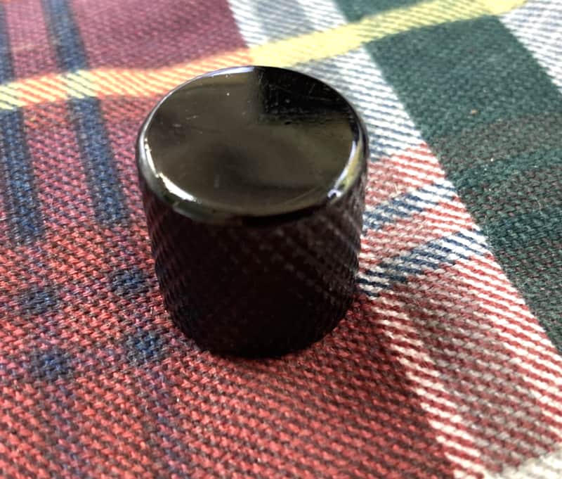 One Black Squier Telecaster Guitar Volume Tone Knob~ Flat Top Tele, Push-On image 1