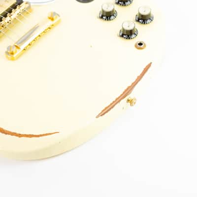 Gibson Custom Shop Historic SG Custom 3 PU 2019 - Classic White Heavy Aged image 12