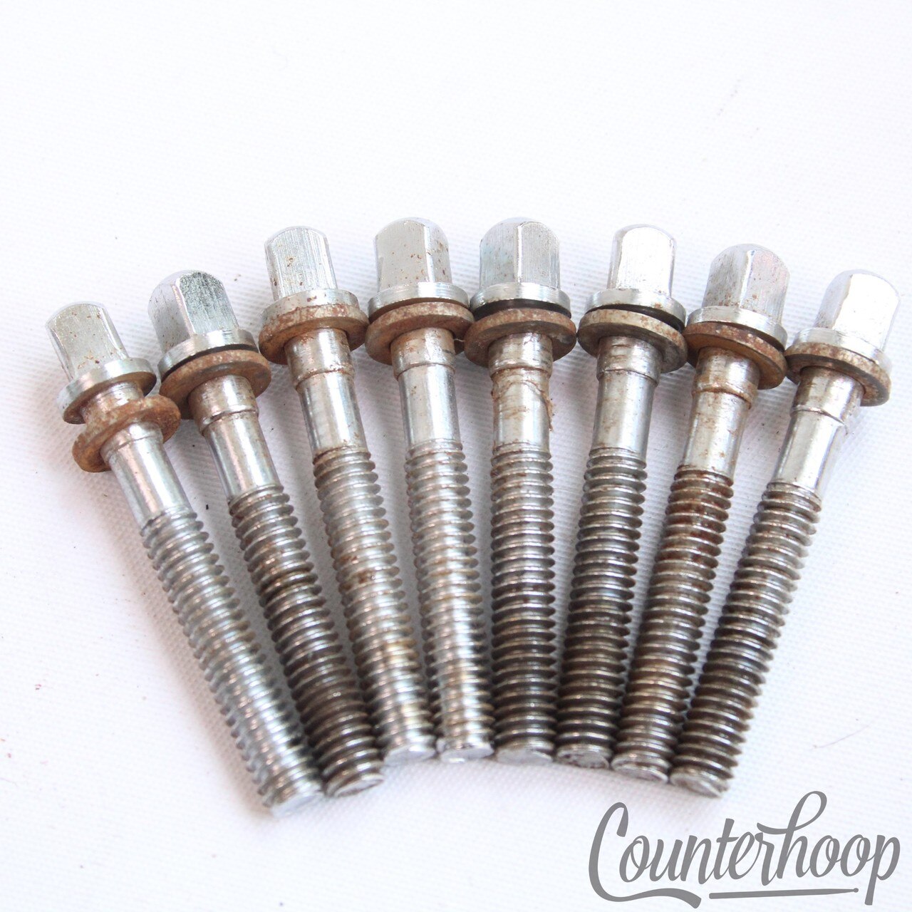 Gretsch 8x Tension T-Rods 1.5"Chrome Floor/Tom/Snare Drum Round Badge Vintage60s — main photograph