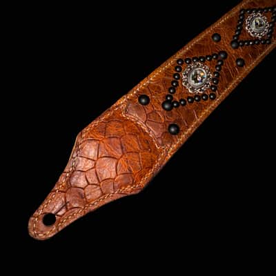 Carlino Tan scale leather crystal strap 2026 - Tan image 6