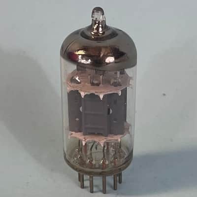 1964 Philips 12AX7 ECC83 Vintage I65 Ribbed Plate Halo Getter Tube! T197 image 3
