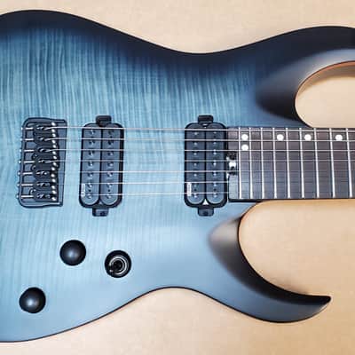 Harley Benton Amarok 7 String Guitar - Black Flame Burst image 3