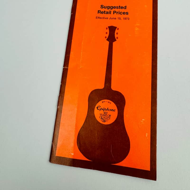 1973 Epiphone Suggested Retail Price Brochure Orange