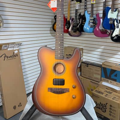 Fender Acoustasonic Standard Telecaster Acoustic-electric Guitar - Honey Burst & PLEK*D #048 image 5