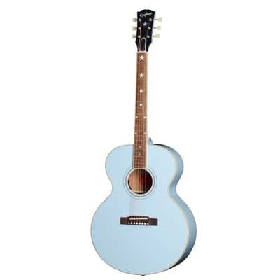 Epiphone J-180 LS Acoustic-Electric Guitar, Frost Blue w/Hard Case image 3