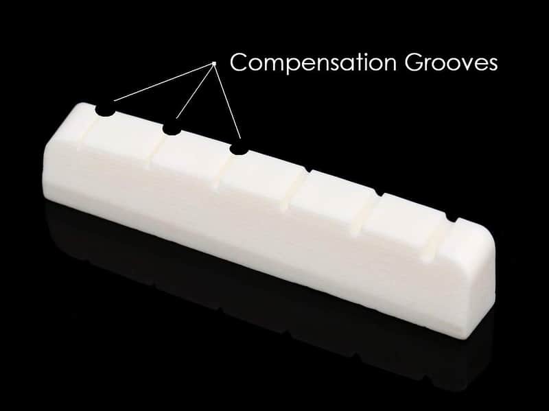 AxeMasters COMPENSATED Bone Nut made for TAKAMINE Guitar  -  Tuning Issues?  -  Here's a Solution image 1