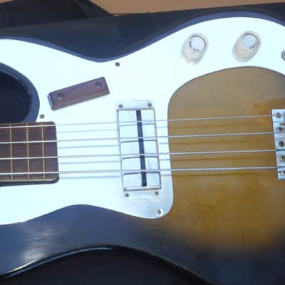 Very Cool Vintage Zim Gar EB1 Bass Guitar 1960s Sunburst Japan Teisco image 11