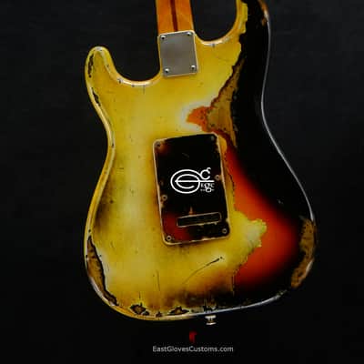 Fender Stratocaster TV Yellow/Sunburst  Heavy Aged Relic by East Gloves Customs (RARE) image 12