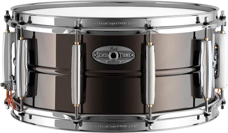 Pearl Sensitone Heritage Alloy Black/Brass 14 Inch x 6.5 Inch Snare Drum l Model STH1465BR image 1