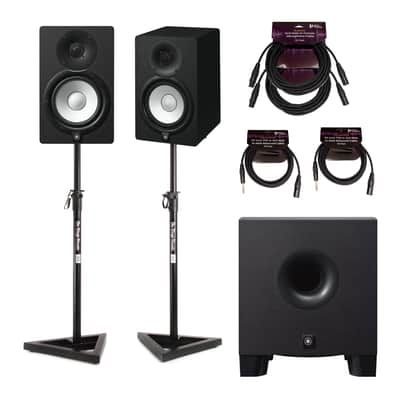 Yamaha HS7 95W Powered Studio Monitor Speaker (Pair) with Yamaha HS8S 150W Powered Sub, Stands, and Cables (8 Items) image 18