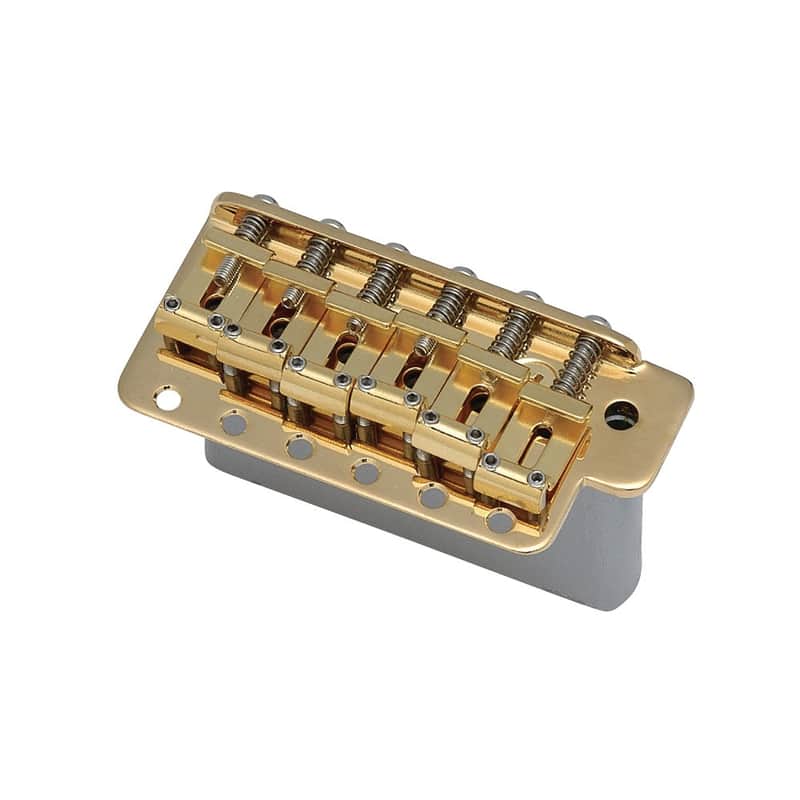 Vintage Strat Tremolo Steel Sustain Block USA Threads-Gold, Left Handed image 1