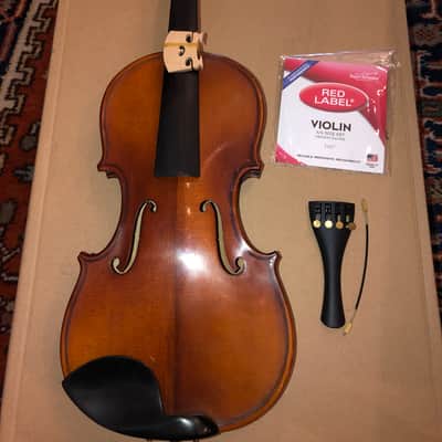 Brand new Intermediate Violin 3/4 Size Do-It-Yourself Kit(w/tailpiece, strings, bridge) French Polished image 3