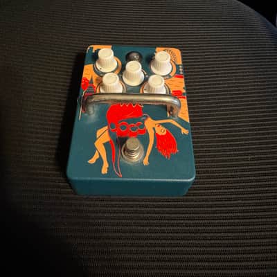 Orange Kongpressor Analog Class A Compressor Pedal 2010s - Blue/Orange Graphic image 2