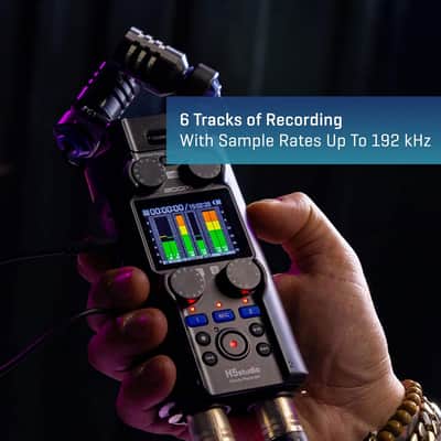 Zoom H5studio 6-Track 32-Bit Float Handy Recorder Bundle with APH-5s Accessory Pack with Hairy Windscreen, Padded Shell Case, AC Adapter, & USB C-Cable (H5s + APH5s Accessory Pack) image 7