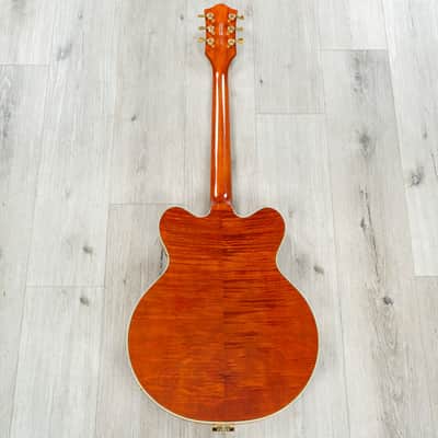 Mint Gretsch Electromatic Limited Flame Okoume Broadkaster Double-Cut Semi-Hollow Guitar, Roundup Or image 5