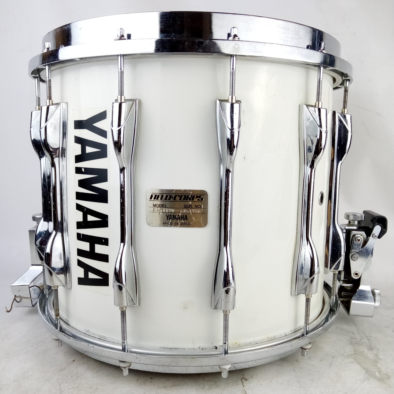 Yamaha 12x14"MS8014 Field Corps Marching Snare Drum White Japan Die-Cast Rim 80s — main photograph