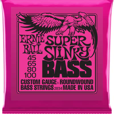 Ernie Ball 2834 Super Slinky Nickel 4-String Bass Guitar Strings, 45-100 Long Scale image 1
