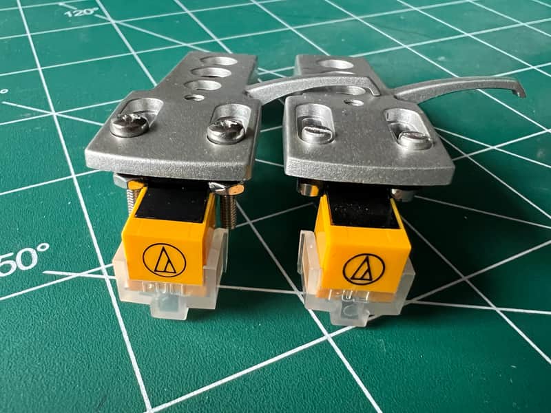 Pair of Stanton H4S headshells with Audio-Technica AT91/ AT3600 cartridges image 1